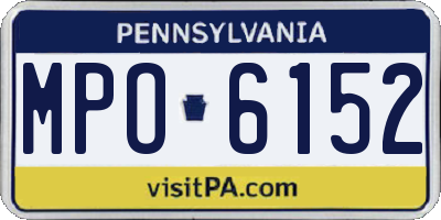 PA license plate MPO6152