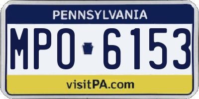 PA license plate MPO6153