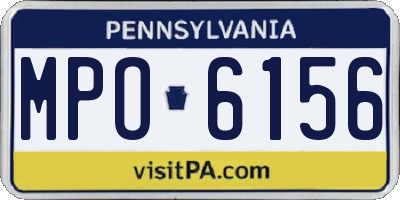 PA license plate MPO6156