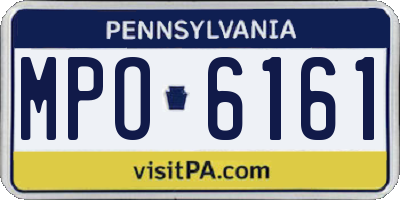PA license plate MPO6161