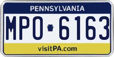 PA license plate MPO6163