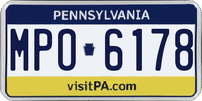 PA license plate MPO6178