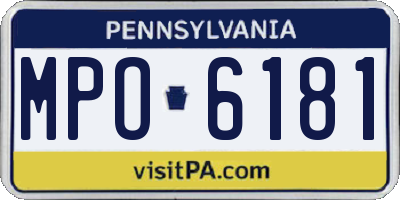 PA license plate MPO6181