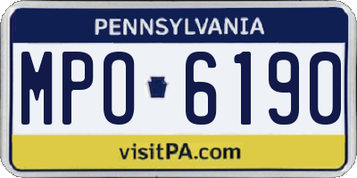 PA license plate MPO6190