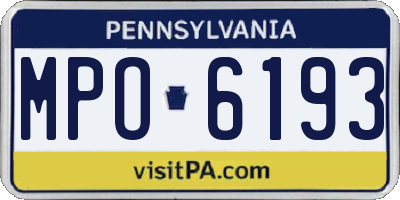 PA license plate MPO6193