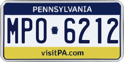 PA license plate MPO6212