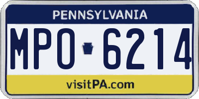 PA license plate MPO6214
