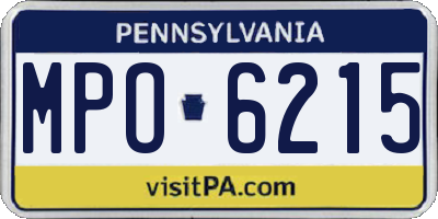 PA license plate MPO6215