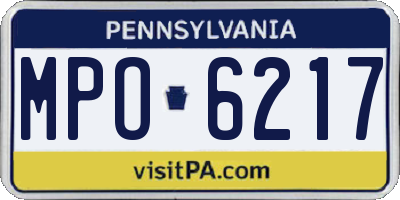 PA license plate MPO6217