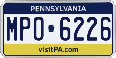 PA license plate MPO6226