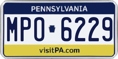 PA license plate MPO6229