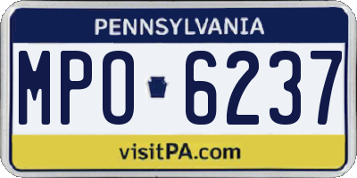 PA license plate MPO6237