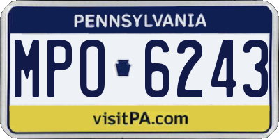 PA license plate MPO6243