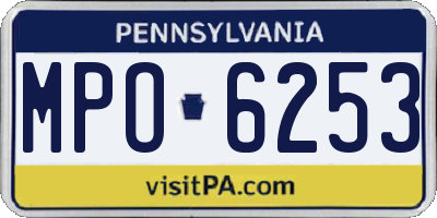 PA license plate MPO6253