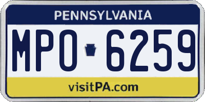 PA license plate MPO6259