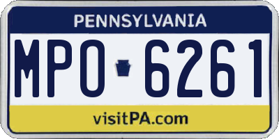 PA license plate MPO6261
