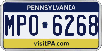 PA license plate MPO6268
