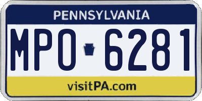 PA license plate MPO6281