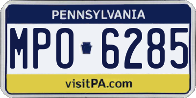 PA license plate MPO6285