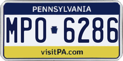 PA license plate MPO6286