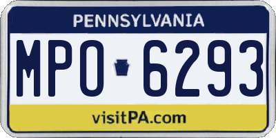 PA license plate MPO6293