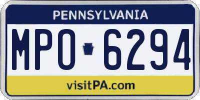 PA license plate MPO6294