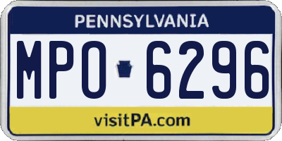 PA license plate MPO6296