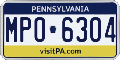 PA license plate MPO6304