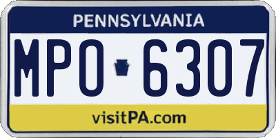 PA license plate MPO6307