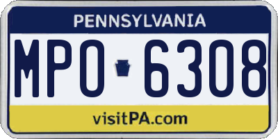 PA license plate MPO6308