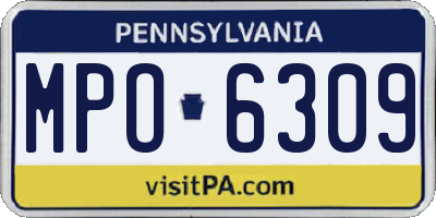 PA license plate MPO6309