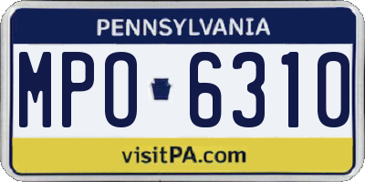 PA license plate MPO6310