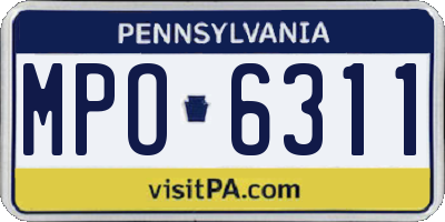 PA license plate MPO6311