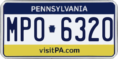 PA license plate MPO6320