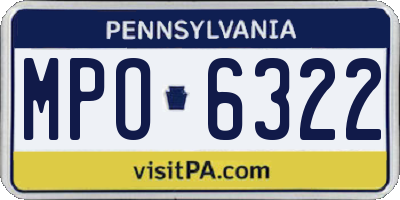 PA license plate MPO6322