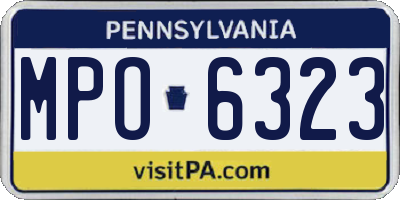 PA license plate MPO6323