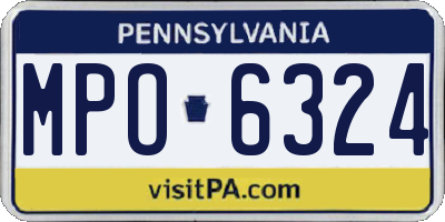 PA license plate MPO6324