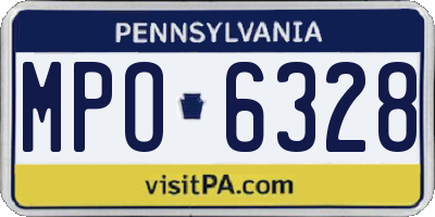 PA license plate MPO6328