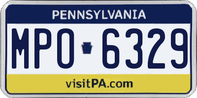 PA license plate MPO6329