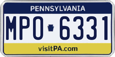 PA license plate MPO6331