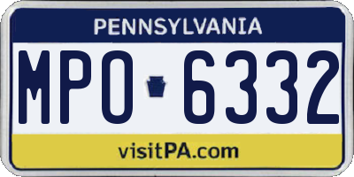 PA license plate MPO6332