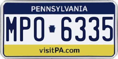 PA license plate MPO6335