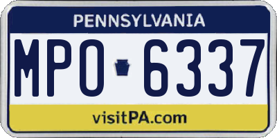 PA license plate MPO6337