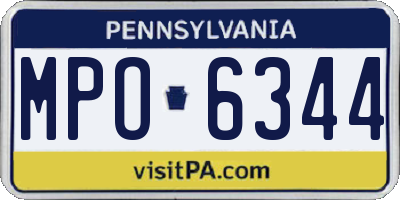 PA license plate MPO6344