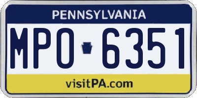 PA license plate MPO6351