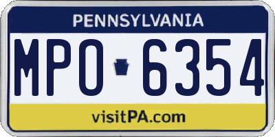 PA license plate MPO6354