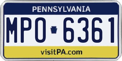 PA license plate MPO6361