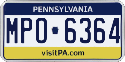 PA license plate MPO6364
