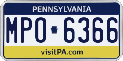 PA license plate MPO6366