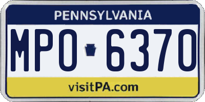 PA license plate MPO6370